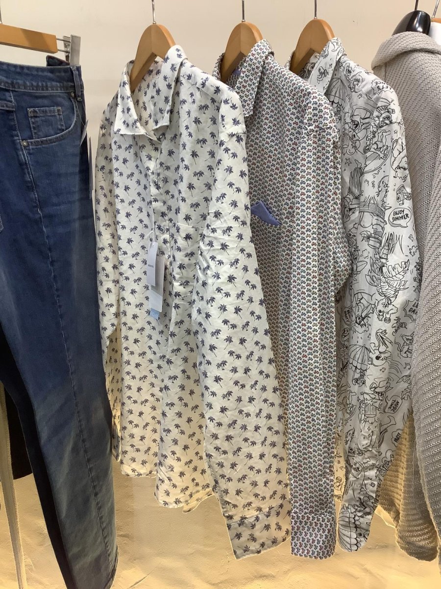 画像1: 新入荷　men'sシャツ　長袖麻素材でTシャツの羽織にも (1)
