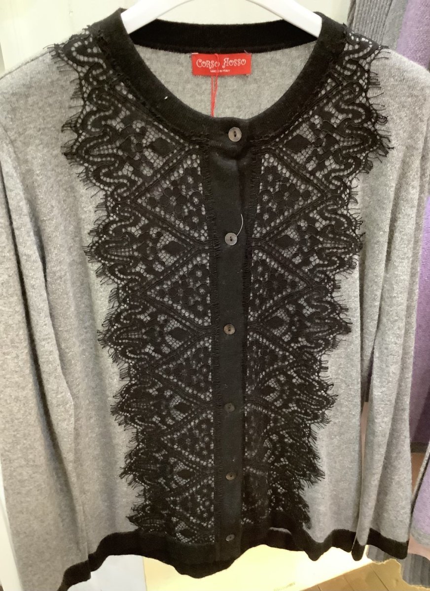 画像2: Corso  Rosso🇮🇹 レース使いのエレガントニット (2)