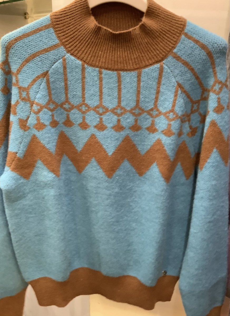 画像3: Flay girl🇮🇹 柄がオシャレなデザインニット (3)