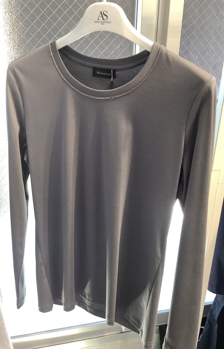 画像3: デザイン長袖カットソー🇮🇹シワにならないシルケットコットン (3)