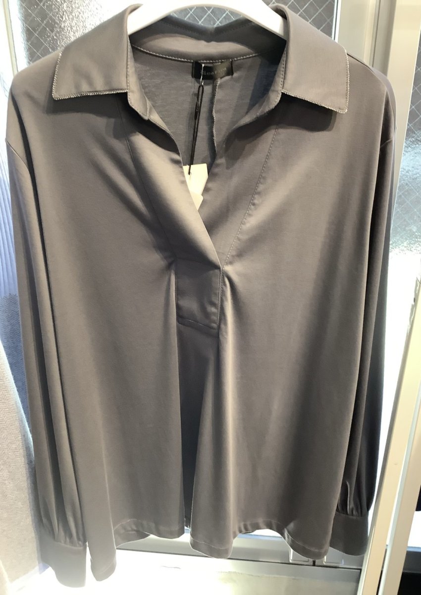 画像2: デザイン長袖カットソー🇮🇹シワにならないシルケットコットン (2)